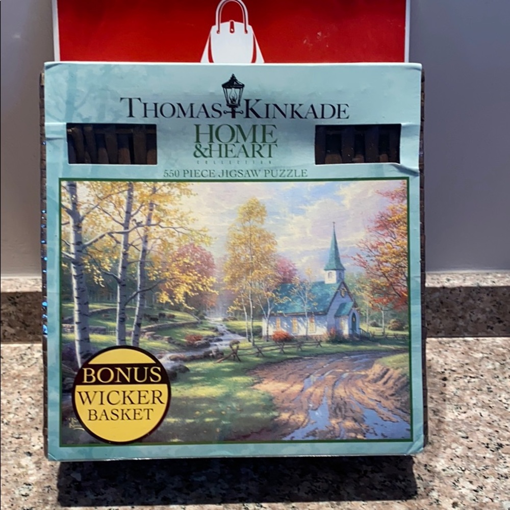 Thos Kinkade “Aspen Chapel” puzzle sealed wicker